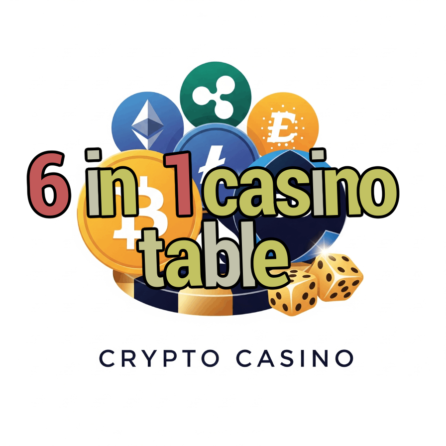 6 in 1 Casino Table - Multi-Game Entertainment